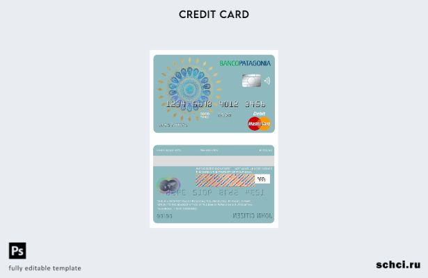 цифровая загрузка Аргентина Banco Patagonia S.A. шаблон дебетовой карты банка Ma
